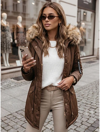 Dámska zimná bunda VIXEN hnedá FashionStreet TY3871 Dámska zimná bunda VIXEN hnedá FashionStreet TY3871