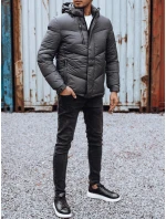 Pánska zimná bunda s odnímateľnou kapucňou sivá FashionStreet TX4834
