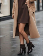 Dámske hnedé topánky na podpätku FashionStreet ZY1315 Dámske hnedé topánky na podpätku FashionStreet ZY1315