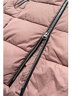 Dámska prešívaná zimná bunda s kapucňou Old Pink (7702) Dámska prešívaná zimná bunda s kapucňou Old Pink (7702)