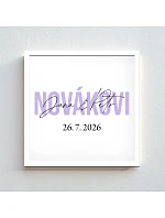 Personalizovaný magický fotoobraz v ráme - štvorec 20x20 - mená novomanželov Personalizovaný magický fotoobraz v ráme - štvorec 20x20 - mená novomanželov
