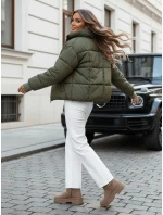 Dámska krátka zimná prešívaná bunda VIBEGIRL zelená FashionStreet TY4946