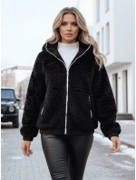 Dámska kožušinová bunda s kapucňou čierna FashionStreet TY5271