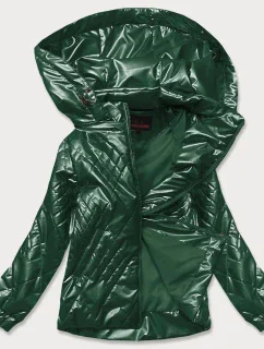 Lesklá zelená dámska bunda (2021-02)