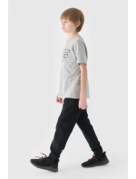 Spodnie Chłopięce Dresowe Joggery 4FJWAW24TTROM760-20S Czarne