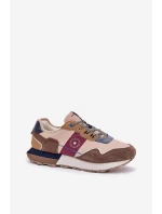 Zamszowe Sneakersy Męskie Na Platformie Big Star RR174475 Hi-Poly System Beżowe