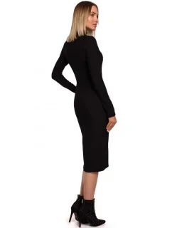 Dámske pletené šaty s rolákom M542 - MOE