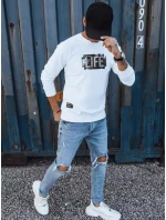 Pánska biela mikina s potlačou FashionStreet BX5362