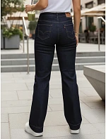 Dámske džínsy bootcut s vysokým pásom tmavomodré FashionStreet UY2956