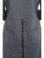 Mikina so zipsom na chrbte graphite melange