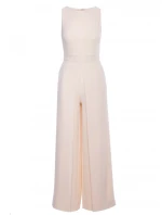 K184 Kombinéza so širokými nohavicami - krémová