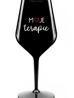 MOJE TERAPIE - černá nerozbitná sklenice na víno 470 ml