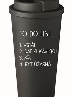 TO DO LIST: BE AMAZING - čierny termohrnček 475 ml