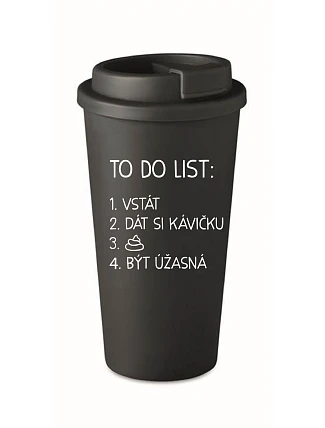 TO DO LIST: BE AMAZING - čierny termohrnček 475 ml