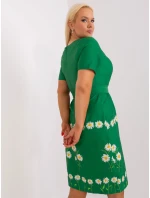 Dámske plus size šaty LK SK 505731.84 Zelené s potlačou - FPrice