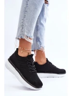 Damskie Sznurowane Buty Sportowe Czarne Lavarone