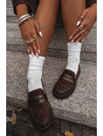 Dámske mokasíny z ekokože Cailen - čokoláda