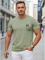 Pánske bavlnené tričko s malým potlačou, zelené, FashionStreet NX5131R Pánske bavlnené tričko s malým potlačou, zelené, FashionStreet NX5131R