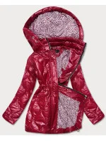 Červená dámska bunda s ozdobnou podšívkou (BH2182)