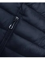 Tmavomodrá prešívaná dámska bunda so stojačikom (16M9111-215) Tmavomodrá prešívaná dámska bunda so stojačikom (16M9111-215)