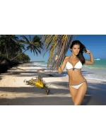 Plavky Megan Ecru + Brown M-251 Ecru-Brown (83) - Marko Plavky Megan Ecru + Brown M-251 Ecru-Brown (83) - Marko