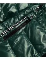 Zelená lesklá bunda so vzorovanými vsadkami (W718) Zelená lesklá bunda so vzorovanými vsadkami (W718)