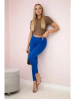 Bavlnené nohavice s mašľou v chrpovo modrej farbe