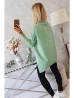 Oversize mikina s asymetrickými bokmi tmavo mätová