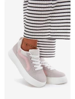 Sneakersy Damskie Na Platformie Szare Tellnira