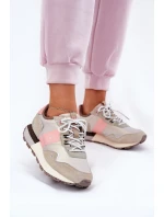 Dámske semišové tenisky Big Star HI-POLY SYSTEM - sivo-ružové