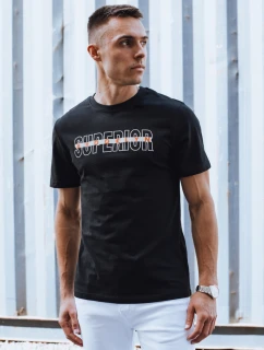 Pánske tričko s potlačou čierne FashionStreet RX5387