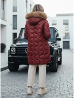 Dámska zimná bunda VIRELIA prešívaná bunda s kapucňou bordová FashionStreet TY4935 Dámska zimná bunda VIRELIA prešívaná bunda s kapucňou bordová FashionStreet TY4935