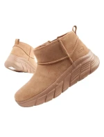 Skechers Dámske zimné členkové topánky zateplené kožené hnedé dámske