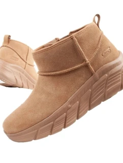 Skechers Dámske zimné členkové topánky zateplené kožené hnedé dámske