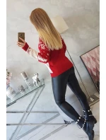 Vianočný sveter so Santa Clausom červený