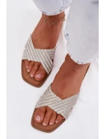 Dámské ploché stříbrné s kamínky Zinnia