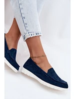 Dámské mokasíny z přírodního semiše Vinceza 95360 tmavě modré