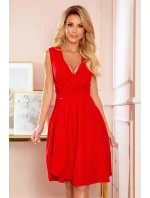 Elegantné šaty 338-1 červená - Numoco