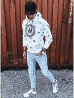 Pánska biela mikina s potlačou FashionStreet BX5323