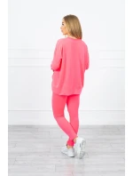 Sada s oversize blúzkou ružová neónová
