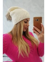Fleecová čiapka Sandra K210 ecru