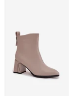 Ocieplane Botki Na Słupku Z Naturalnej Skóry Vinceza 66812 Szare