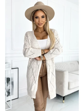 486-2 Cardigan - predĺžený zadný diel s diamantmi - BEACH 486-2 Cardigan - predĺžený zadný diel s diamantmi - BEACH