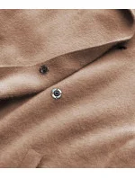 Tmavo béžový dlhý prehoz cez oblečenie s kapucňou (B6010-12)