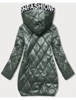 Zelená prešívaná bunda s kapucňou (B8082-10) Zelená prešívaná bunda s kapucňou (B8082-10)