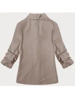 Tenké sako v moka farbe s nariasenými rukávmi (22-356) Tenké sako v moka farbe s nariasenými rukávmi (22-356)