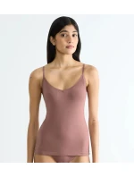 Dámske bavlnené tričko GO Daily Spaghetti Top - BROWN - hnedá 1141 - SLOGGI