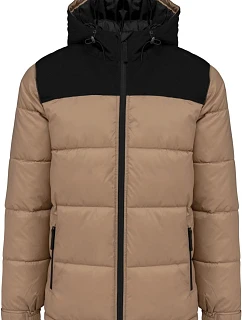Kariban K 6163 Prešívaná bunda s kapucňou 20.6163 wet sand/black