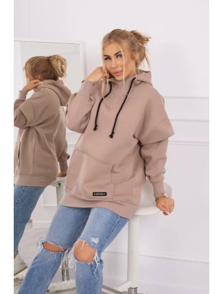 Zateplená mikina s polovičným zipsom tmavo béžová Zateplená mikina s polovičným zipsom tmavo béžová