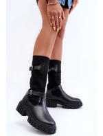 Damskie Kozaki Ze Skarpetą Czarne Abroze